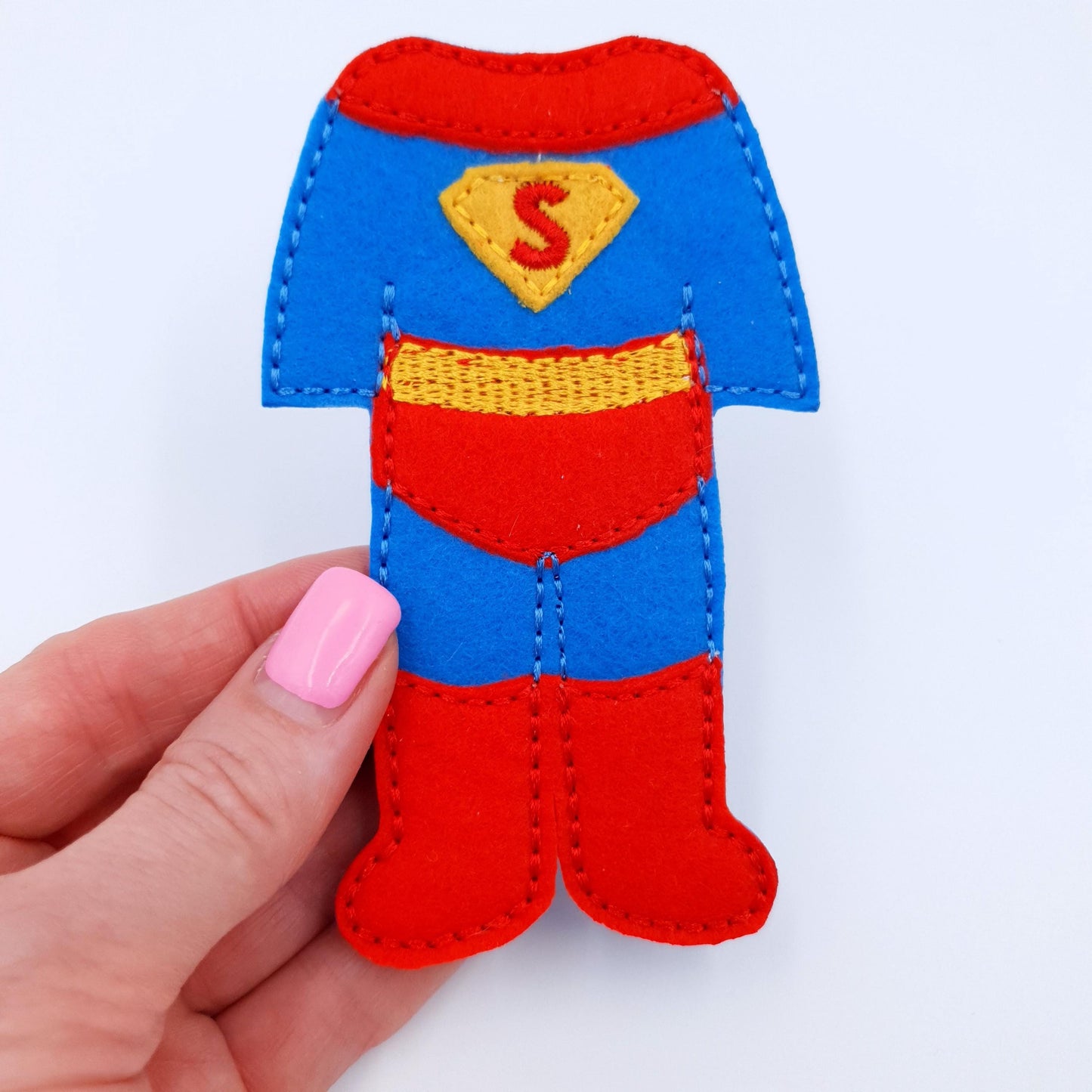 ITH Super Hero Doll Clothes Embroidery Design Flying Hero Suit for Felt Boy Dolls  5x7 Hoop Pattern File
