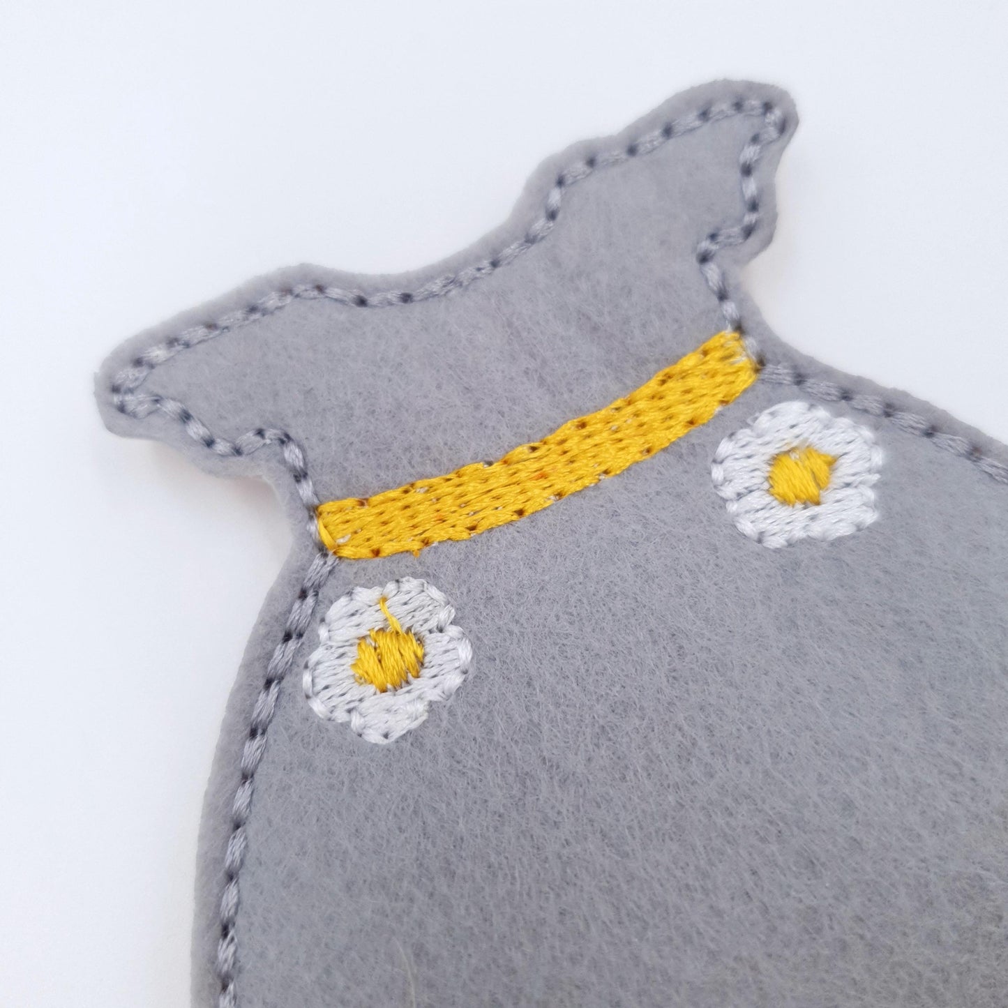Felt Doll Daisy Dress Embroidery File: Retro 70s Style (ITH Digital Download 5x7)