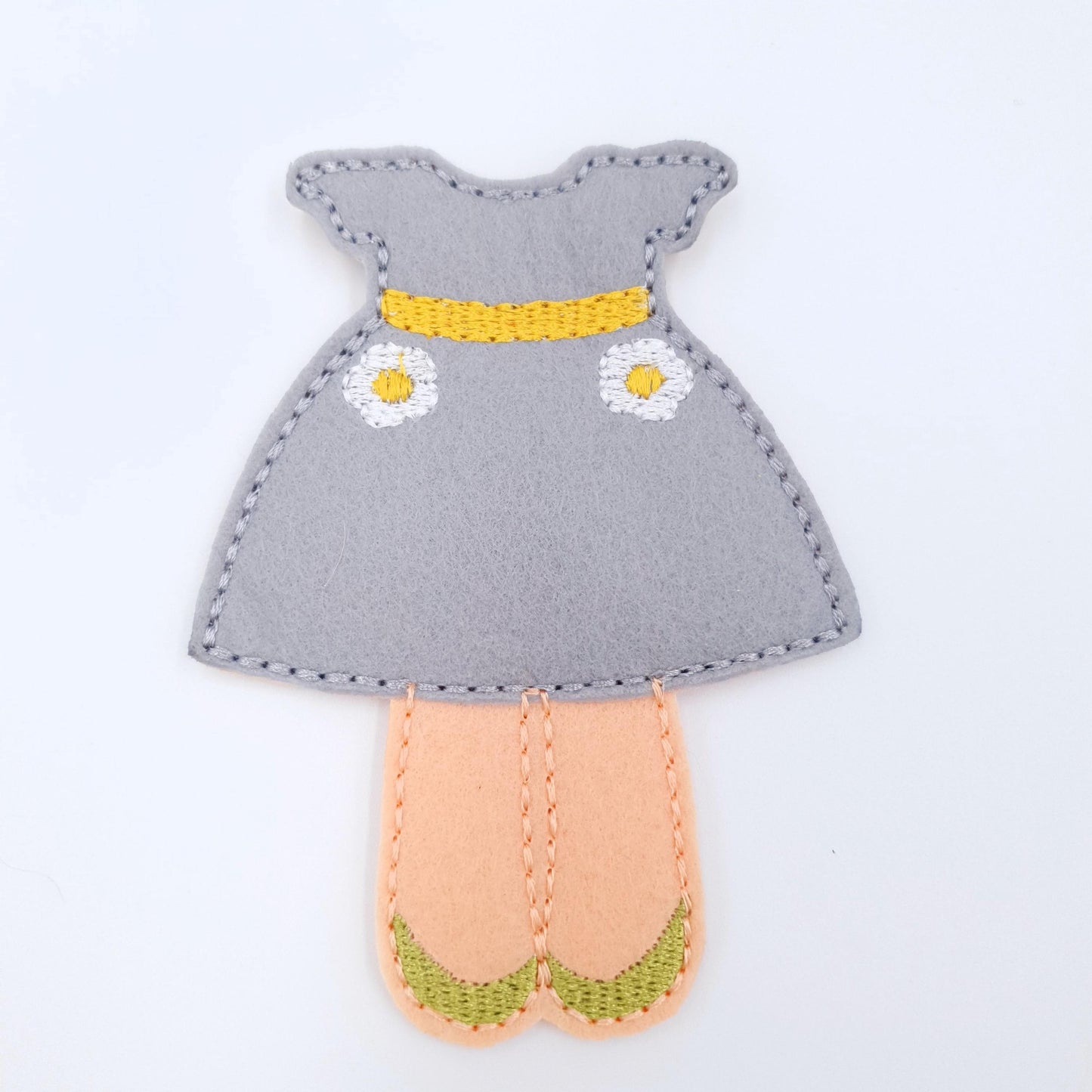 Felt Doll Daisy Dress Embroidery File: Retro 70s Style (ITH Digital Download 5x7)