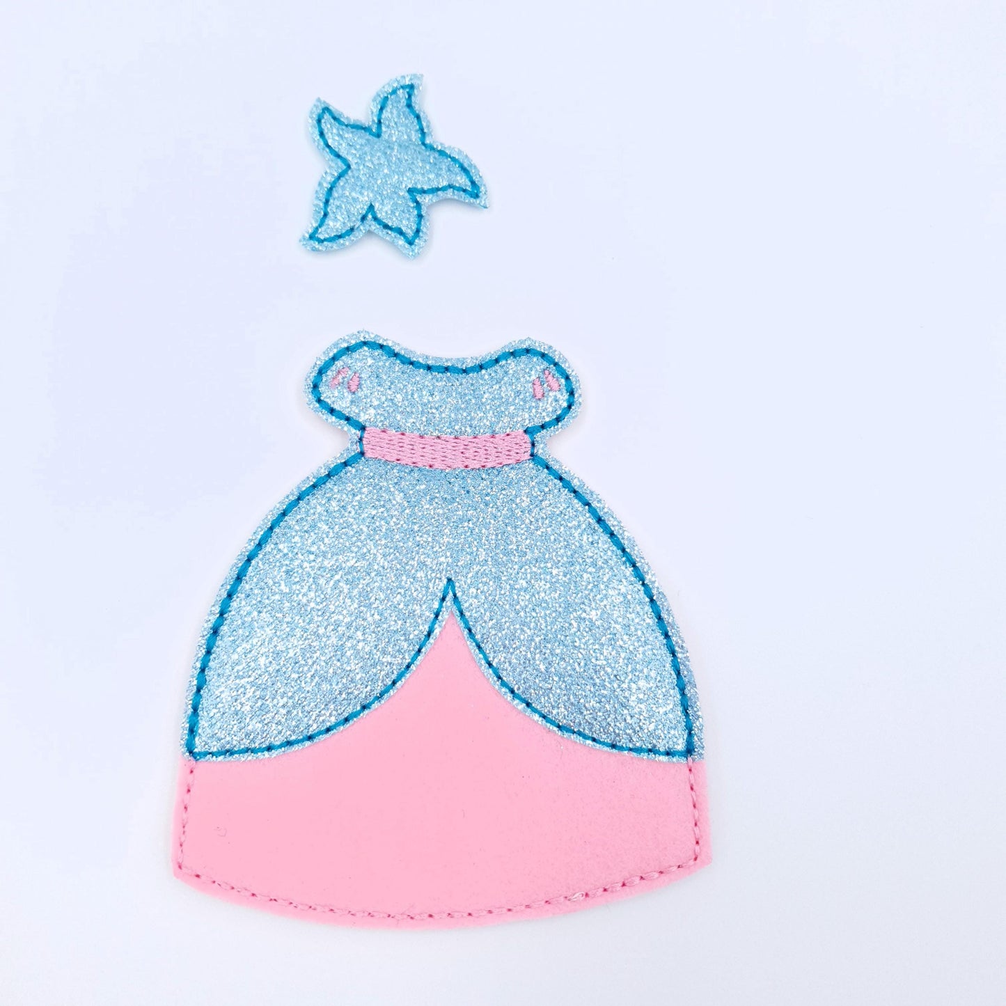 ITH Princess Ball Gown Embroidery Design 5x7 Felt Doll Dress  Digital Download