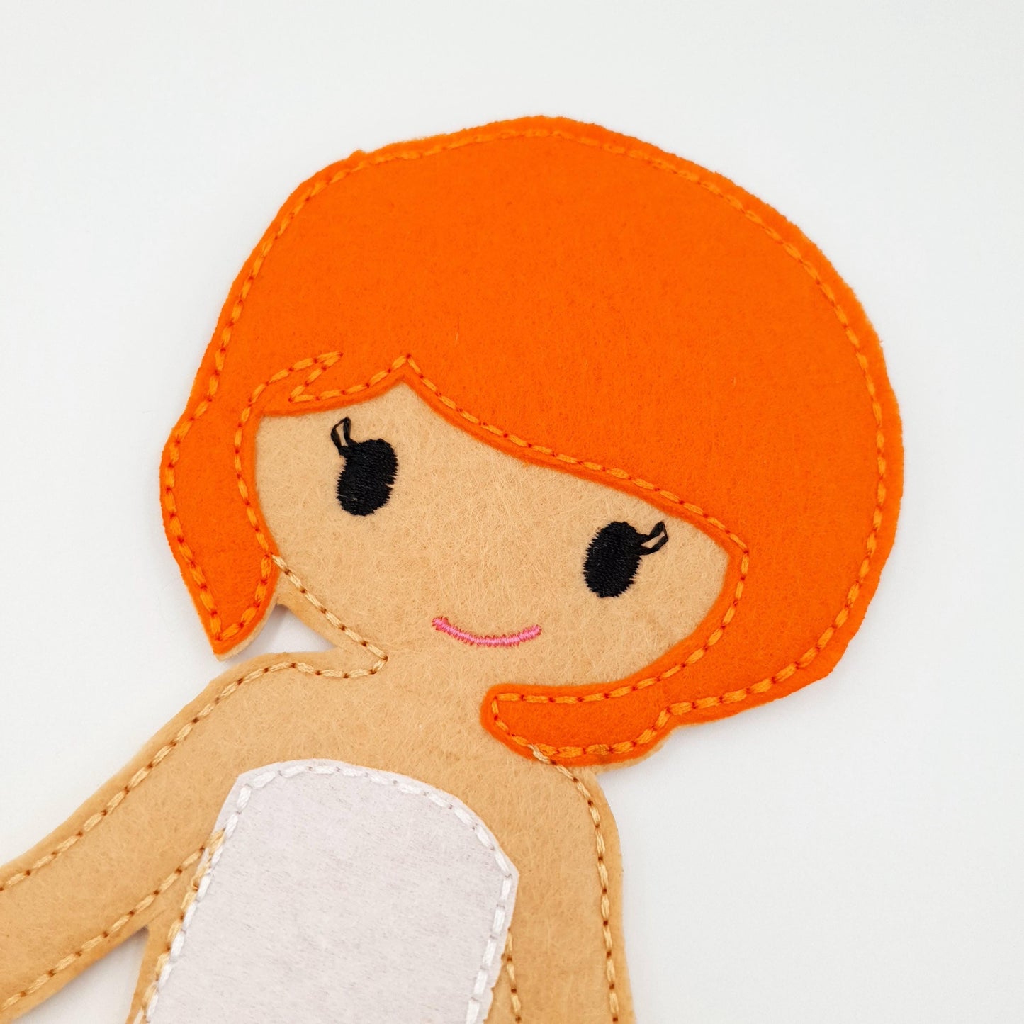 Short Ginger Hair Doll Embroidery - 5x7 Hoop Digital