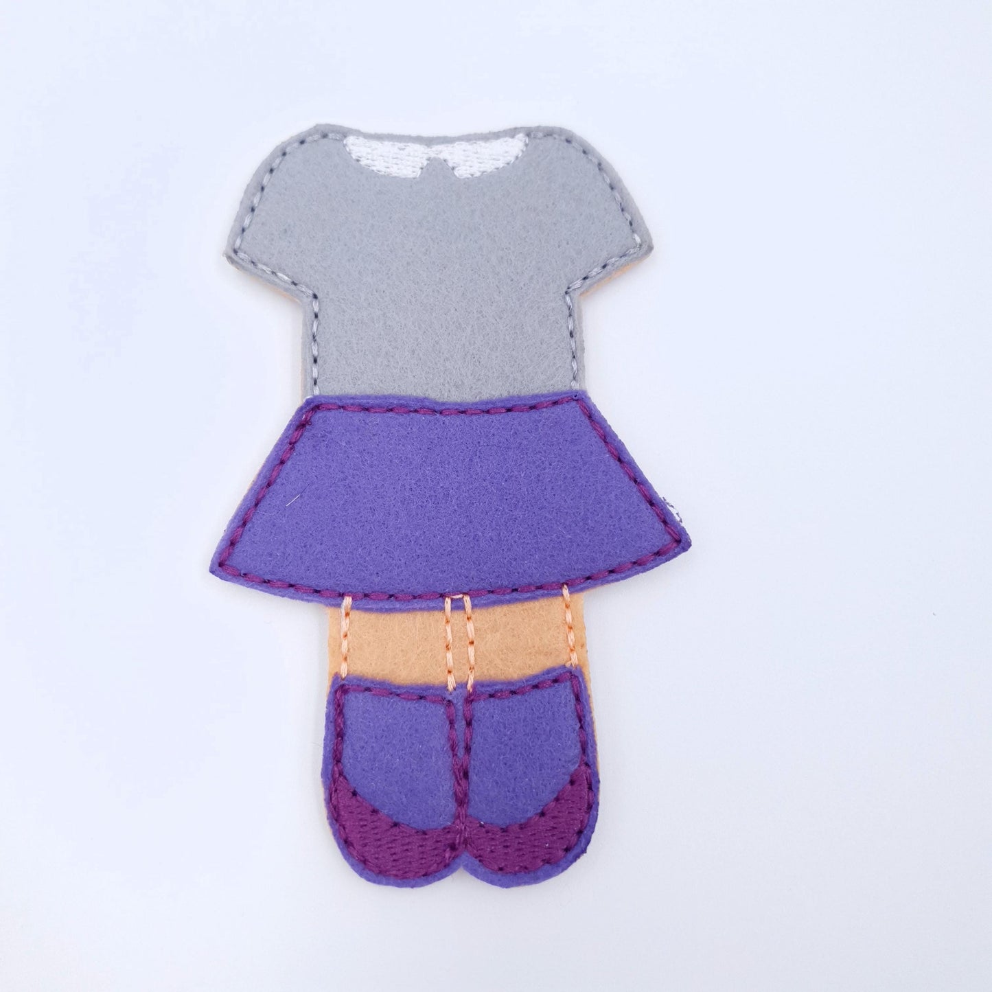 Felt Doll Outfit Machine Embroidery Design ITH Skirt and Top Set 5x7 Hoop