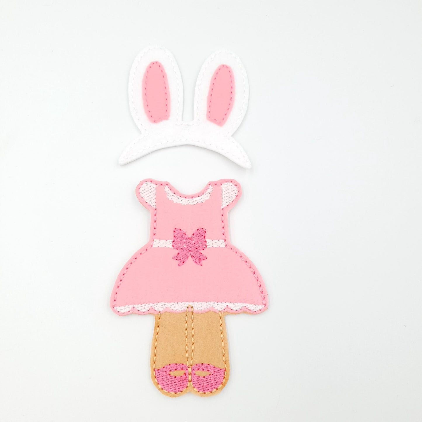 ITH Bunny Doll Outfit Embroidery Design Easter Dress & Ears 5x7 Hoop Pattern File