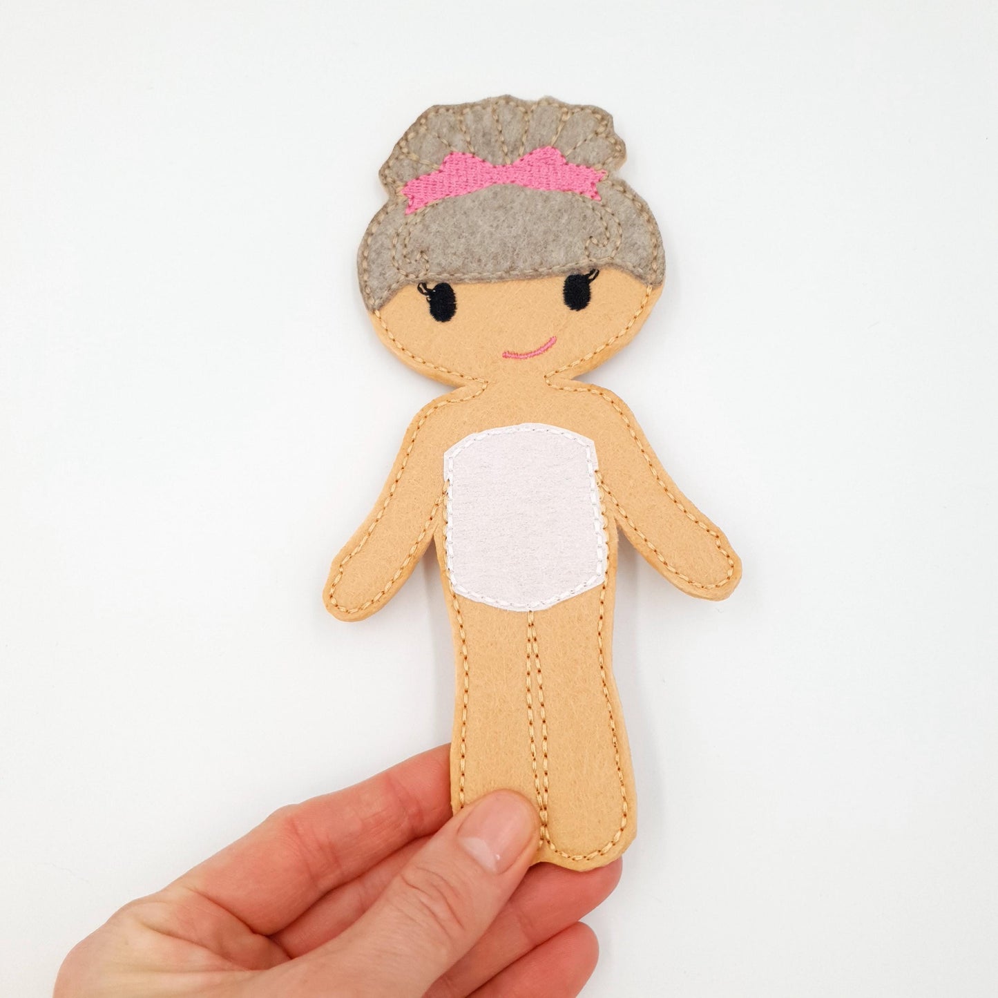 Bun Hairstyle Doll Embroidery - 5x7 Hoop Digital Toy