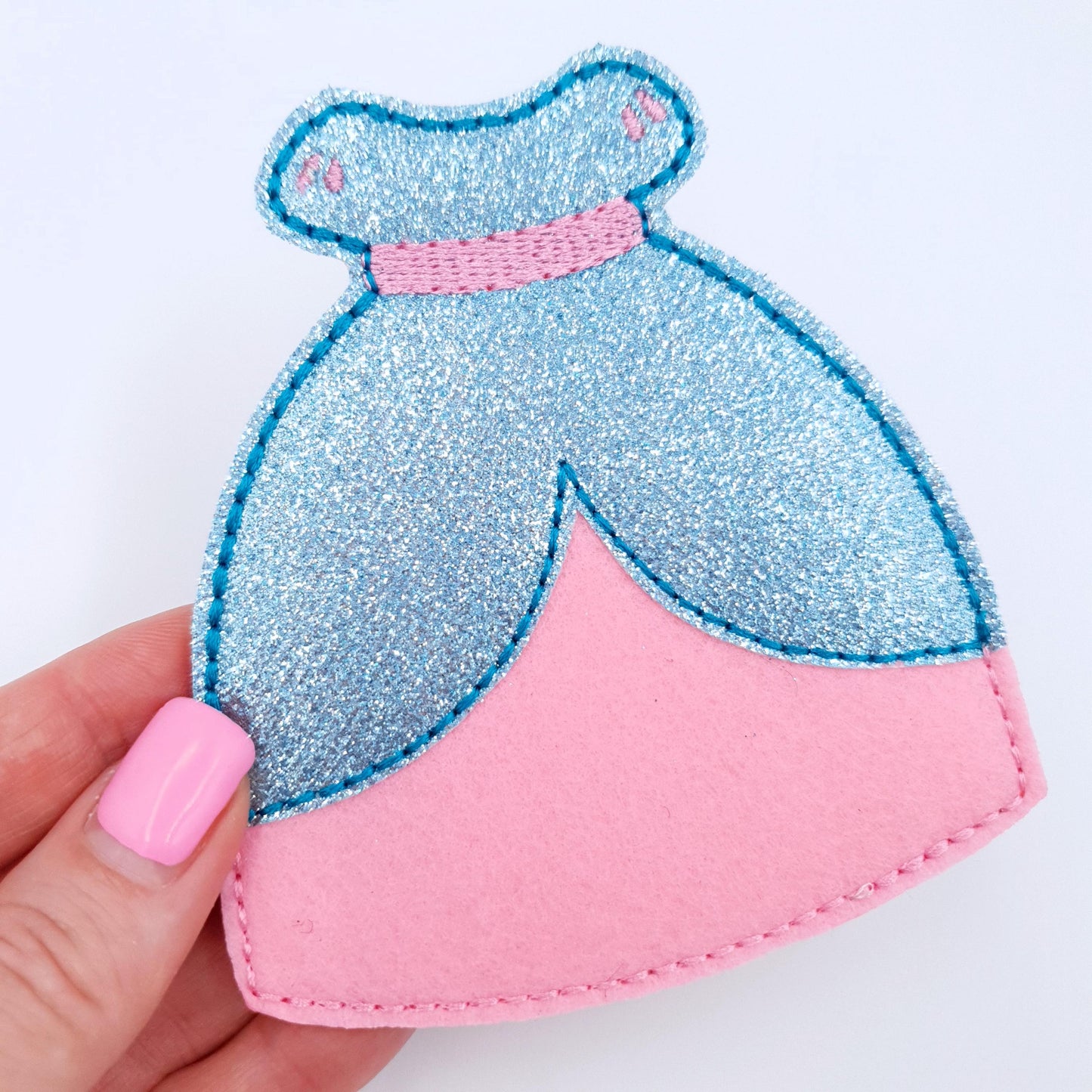 ITH Princess Ball Gown Embroidery Design 5x7 Felt Doll Dress  Digital Download