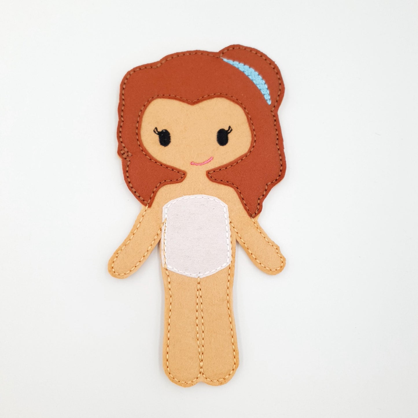 Wavy Ginger Hair Doll Embroidery - 5x7 Hoop Digital Toy