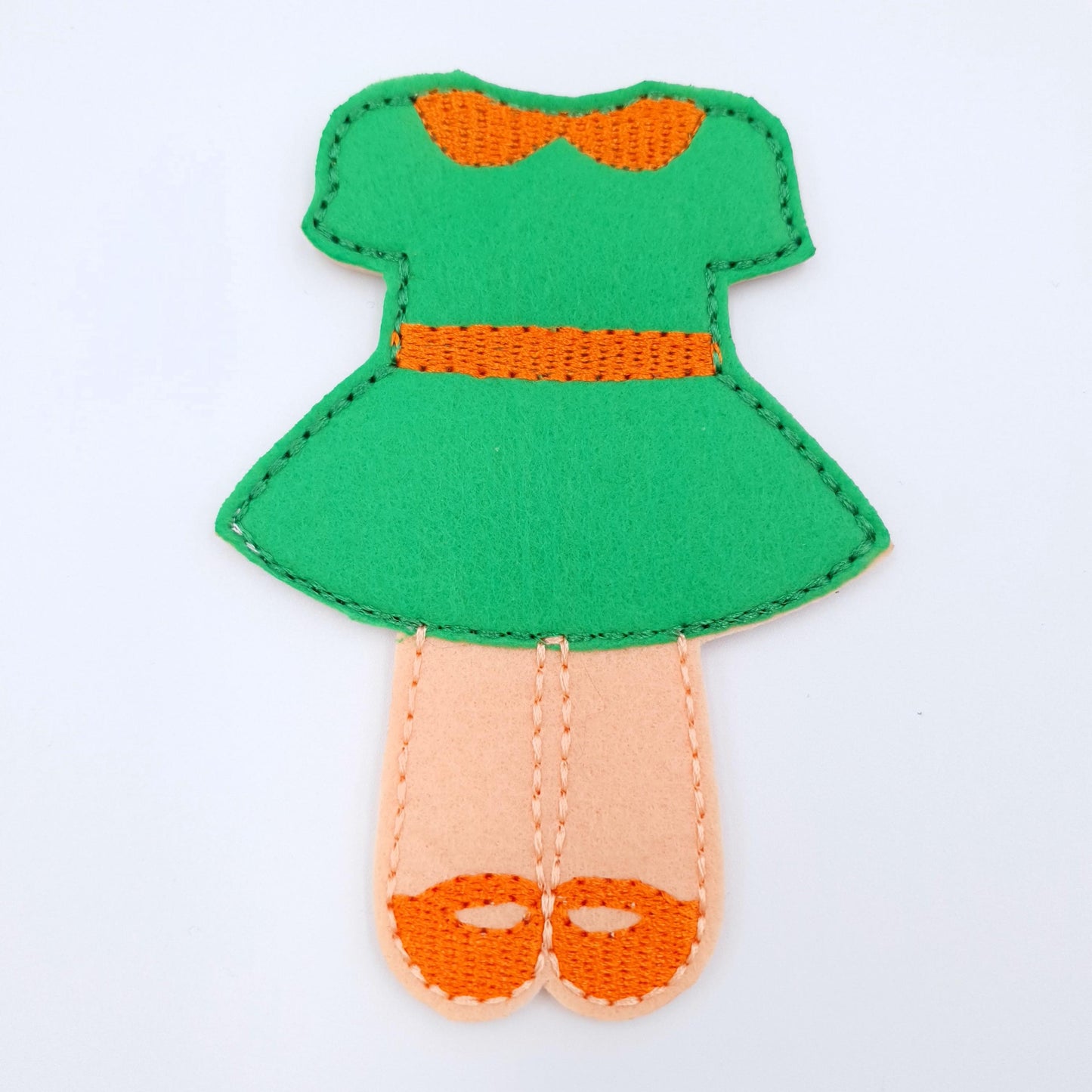 Retro Doll Dress ITH  Peter Pan Collar Outfit for Felt Dolls  Quiet Book Toy  Digital Embroidery File  Instant Download