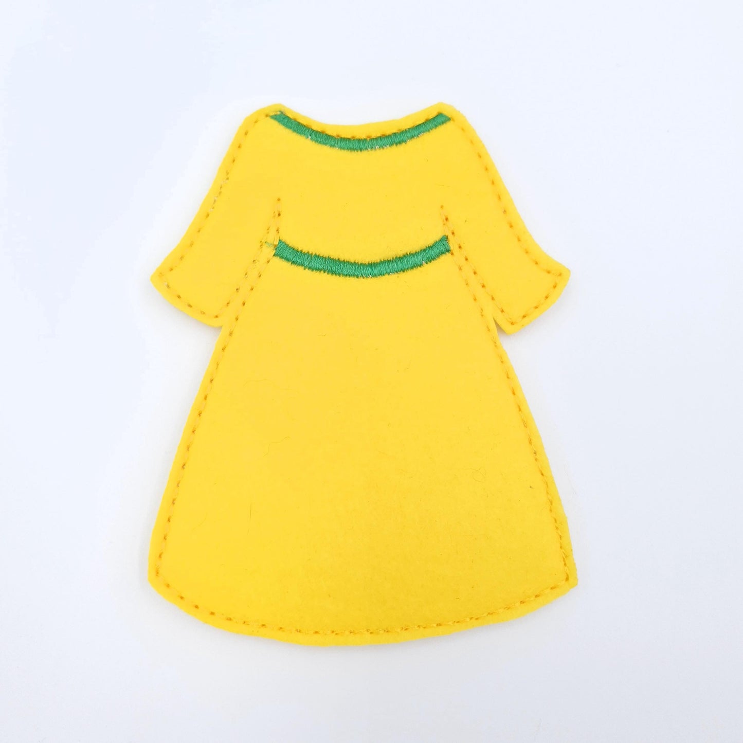 Yellow Doll Dress Machine Embroidery Design ITH Pattern 5x7 Hoop Feltie Clothes