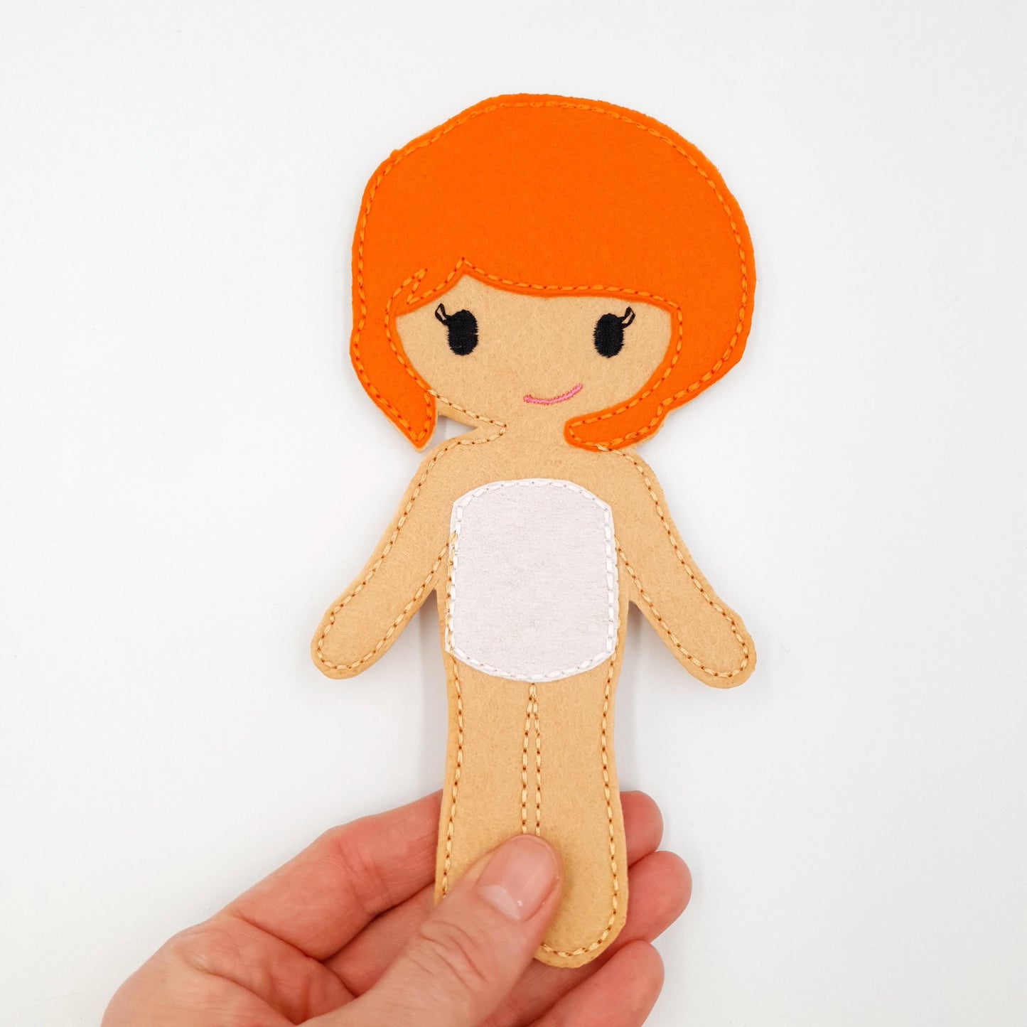 Short Ginger Hair Doll Embroidery - 5x7 Hoop Digital