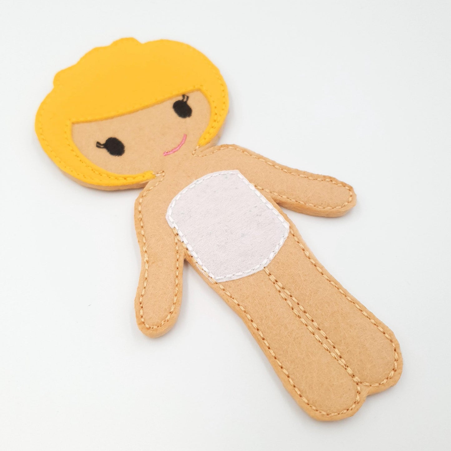 Cheerful Girl Doll Embroidery - 5x7 Hoop Digital Pattern for Soft Toy