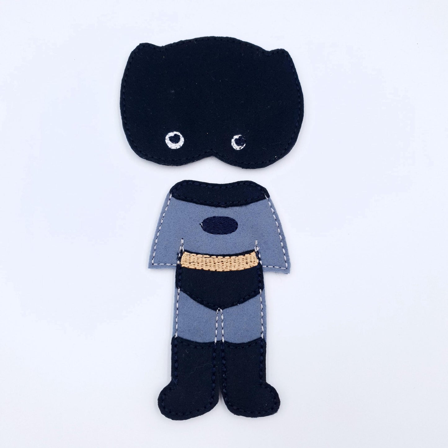 ITH Bat Hero Doll Outfit Embroidery Design Felt Superhero Costume 5x7 Hoop Digital File