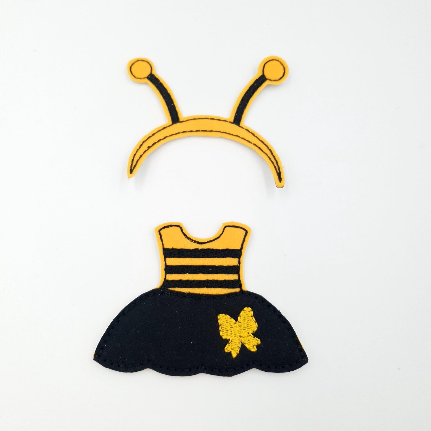 Bee Doll Dress Embroidery 5x7 Hoop Digital Pattern