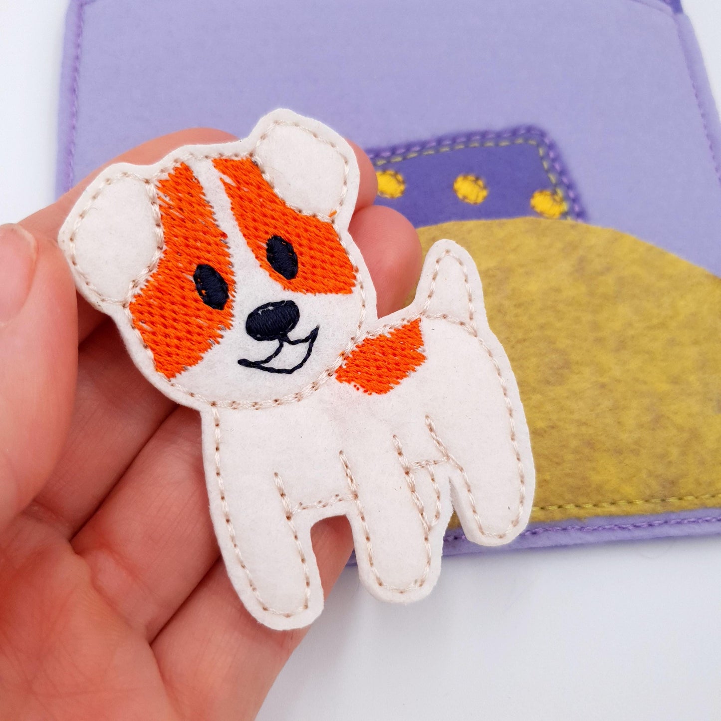 Feltie Doll Bed and Puppy Digital Embroidery File 5x7 Hoop Travel Toy
