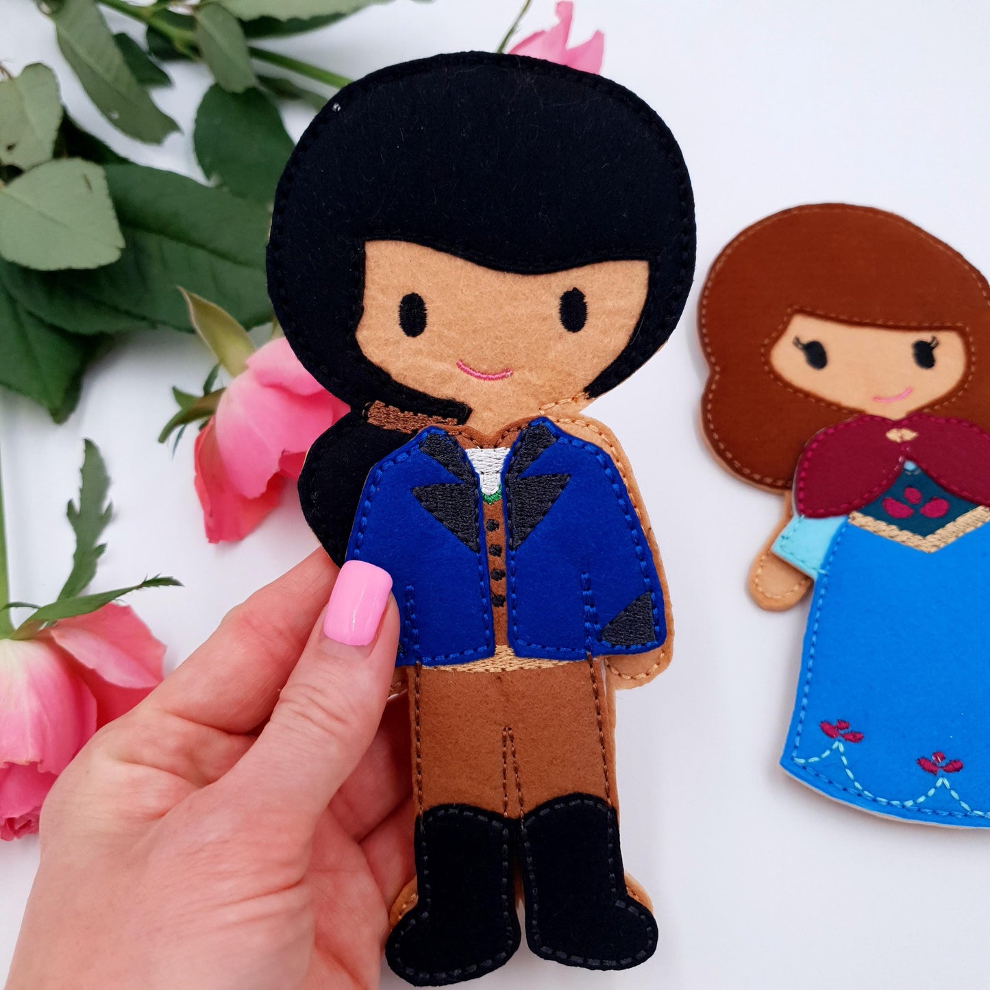 ITH Ice Princess & Prince Felt Doll Embroidery Design Set  5x7 Hoop Digital Download