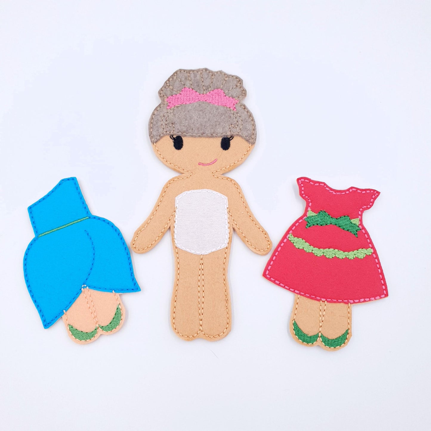 ITH Felt Doll Embroidery Pattern: Dress-Up Clothes, Quiet Book Toy (Digital Download)