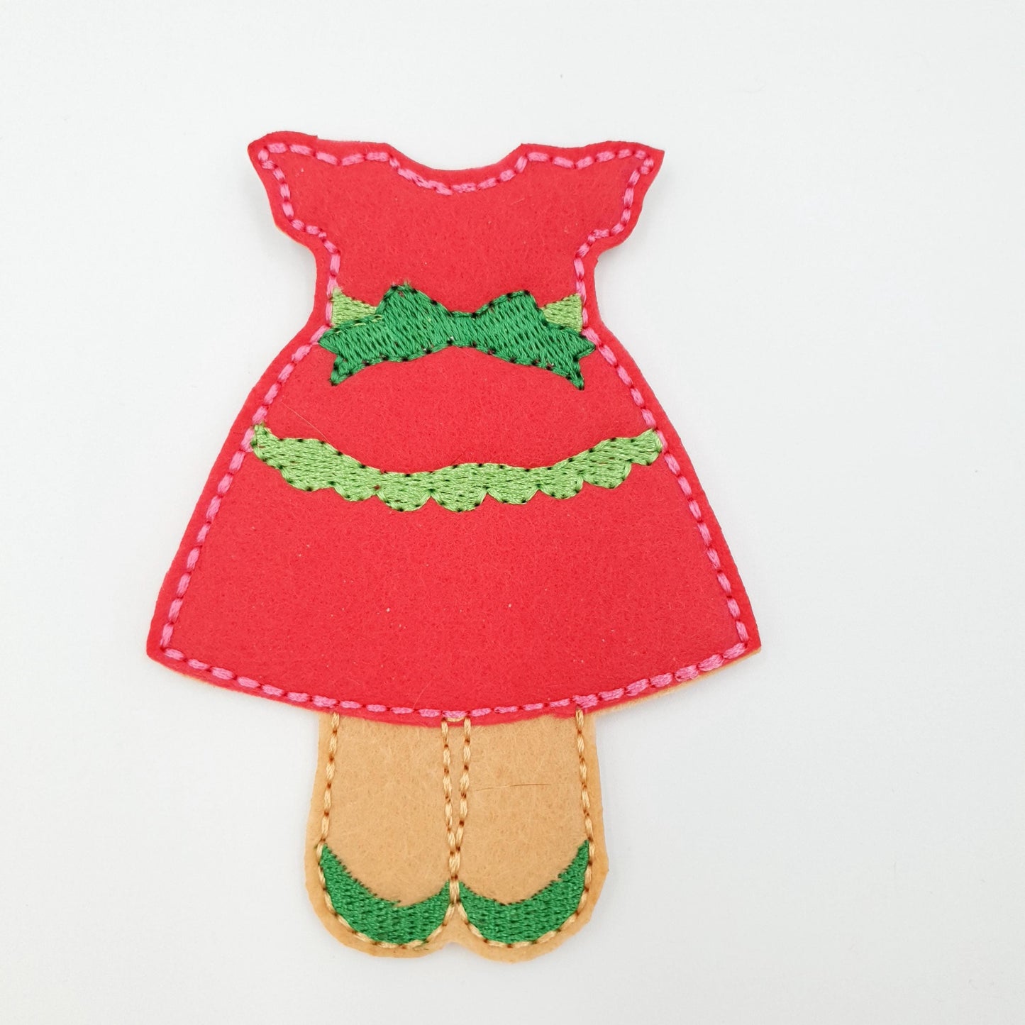 Christmas Elf Dress ITH Embroidery Design Felt Doll Holiday Outfit 5x7 Digital Download