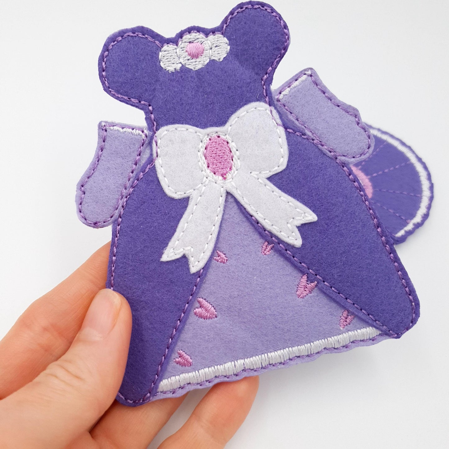 Princess Dress and Fan In The Hoop Machine Embroidery Design