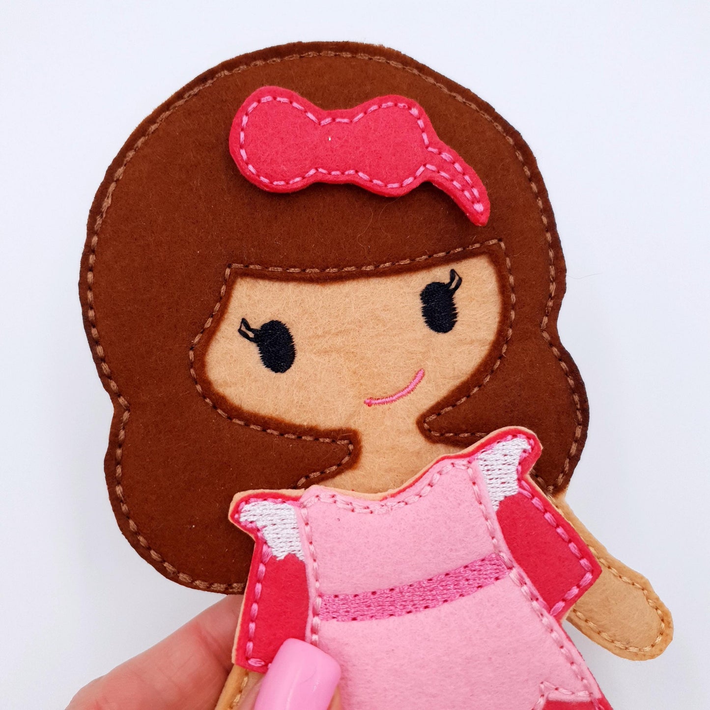 Felt Doll & 4 Outfits ITH Embroidery Design Doll Wardrobe Bundle Digital Download