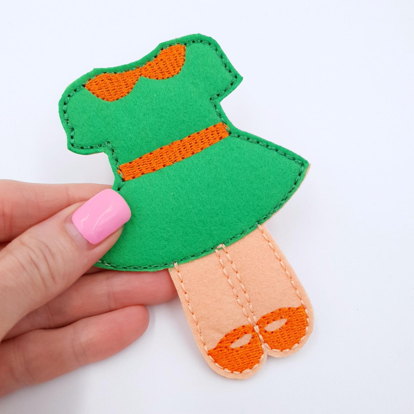 Retro Doll Dress ITH  Peter Pan Collar Outfit for Felt Dolls  Quiet Book Toy  Digital Embroidery File  Instant Download