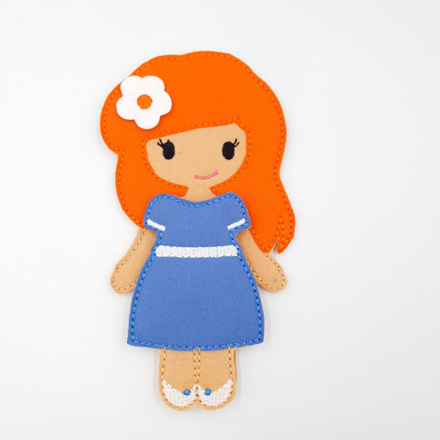 Doll & Blue Dress Embroidery Set - 5x7 Hoop Digital