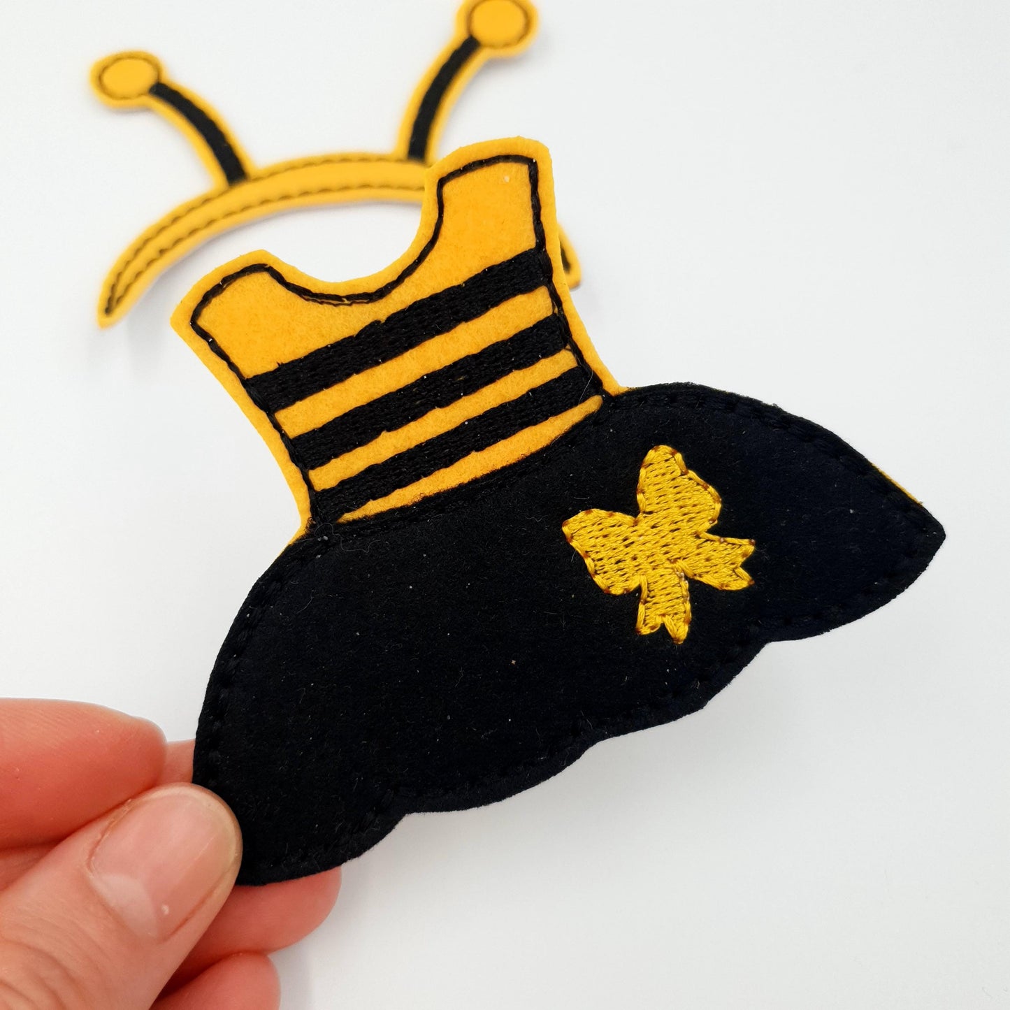 Bee Doll Dress Embroidery 5x7 Hoop Digital Pattern