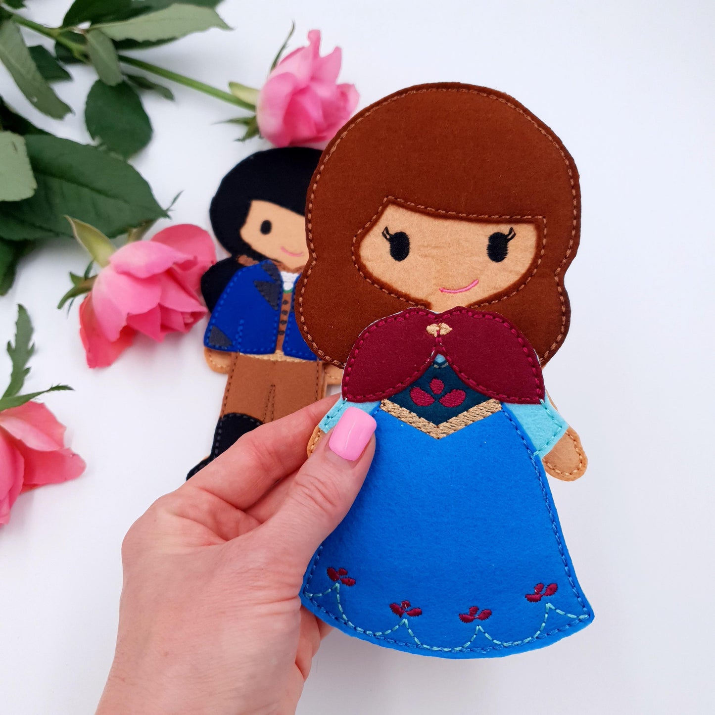ITH Ice Princess & Prince Felt Doll Embroidery Design Set  5x7 Hoop Digital Download