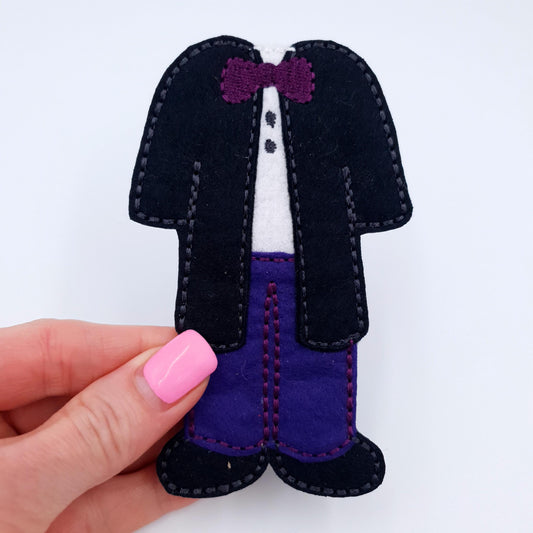 ITH Doll Tuxedo Embroidery Design  Felt Boy Doll Formal Suit 5x7 Hoop Pattern