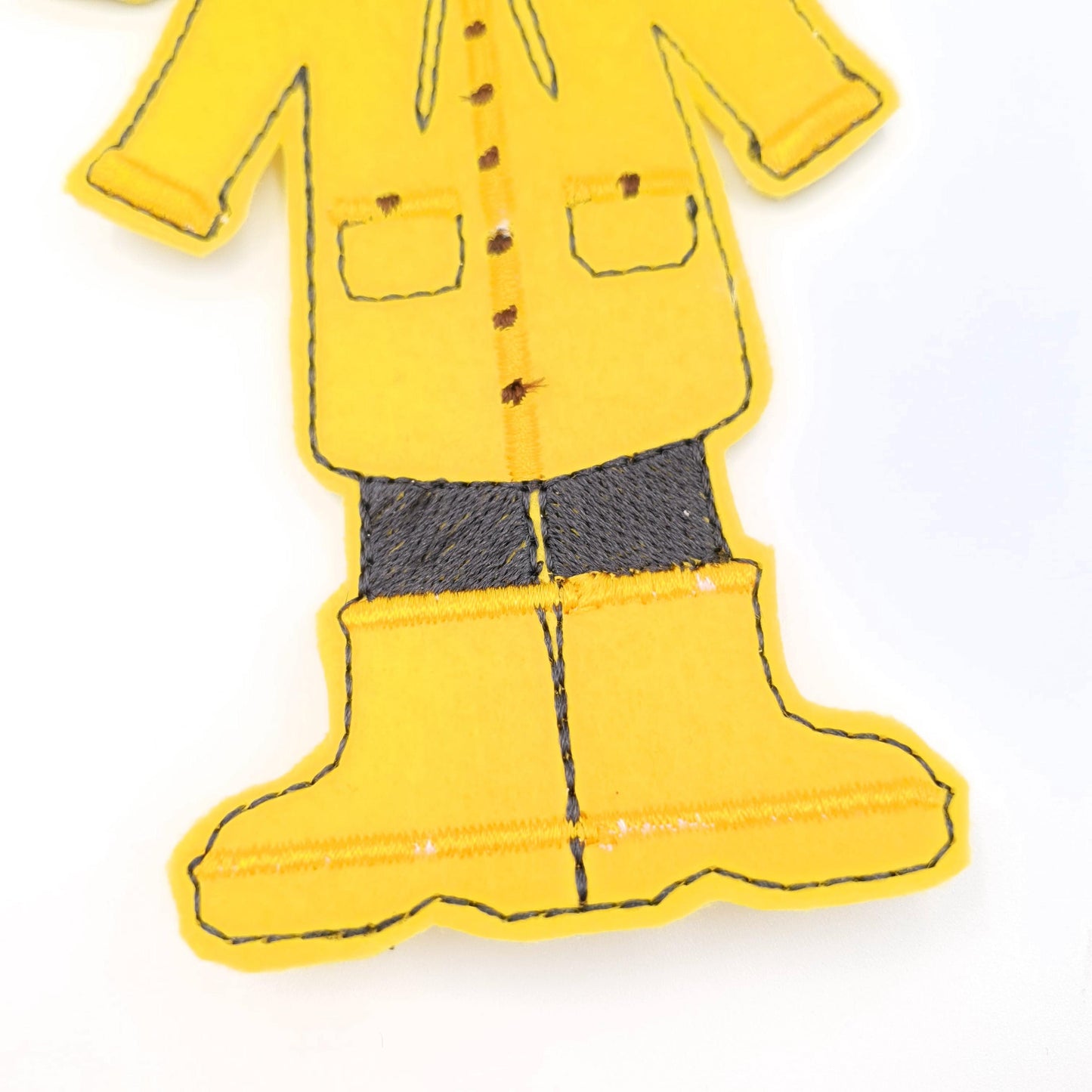 Bright Yellow Rain Gear Set and Earmuffs ITH Embroidery Design