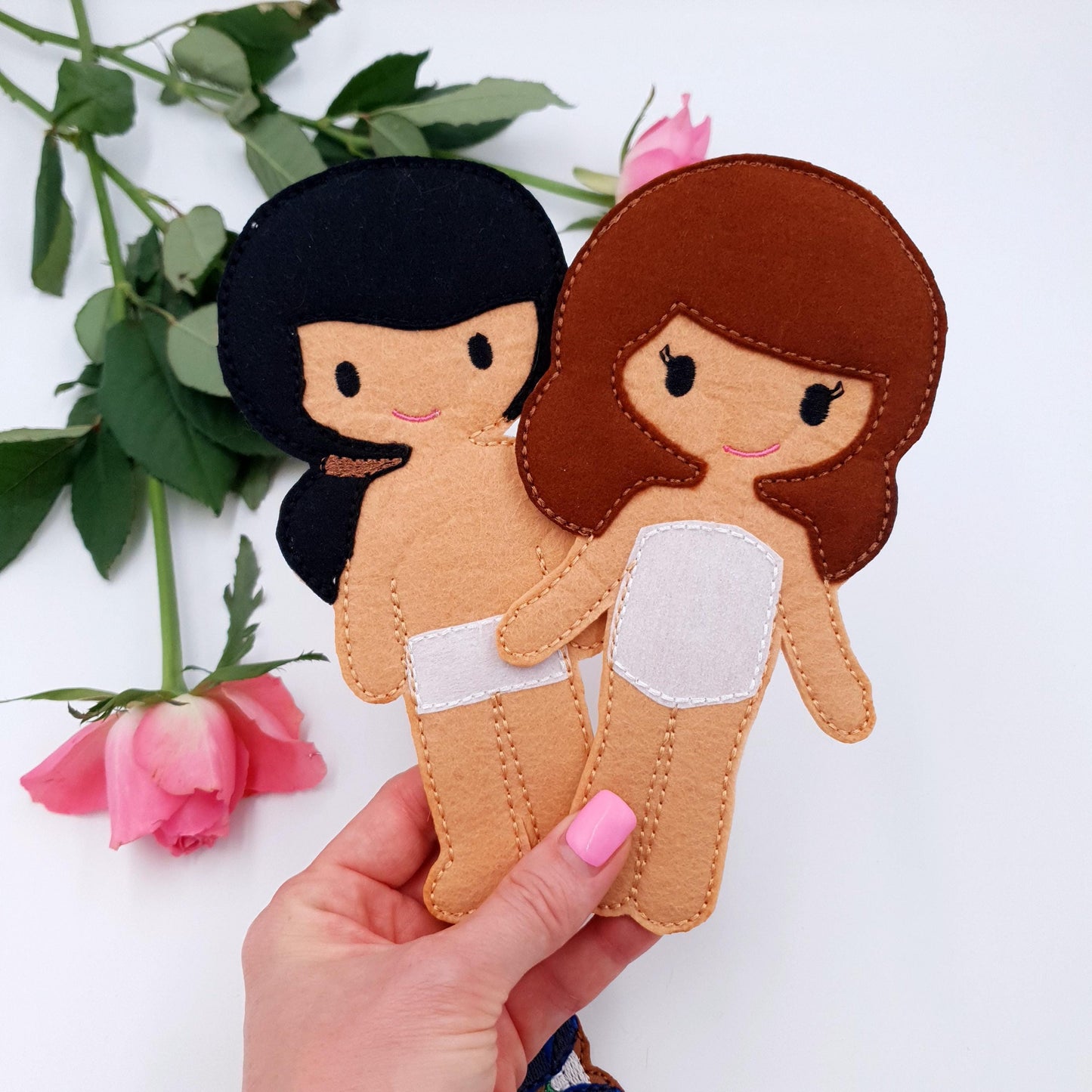 ITH Ice Princess & Prince Felt Doll Embroidery Design Set  5x7 Hoop Digital Download