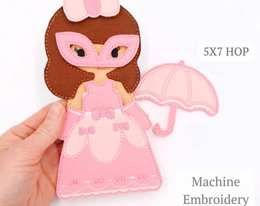 Pink Masquerade Princess Doll with Umbrella